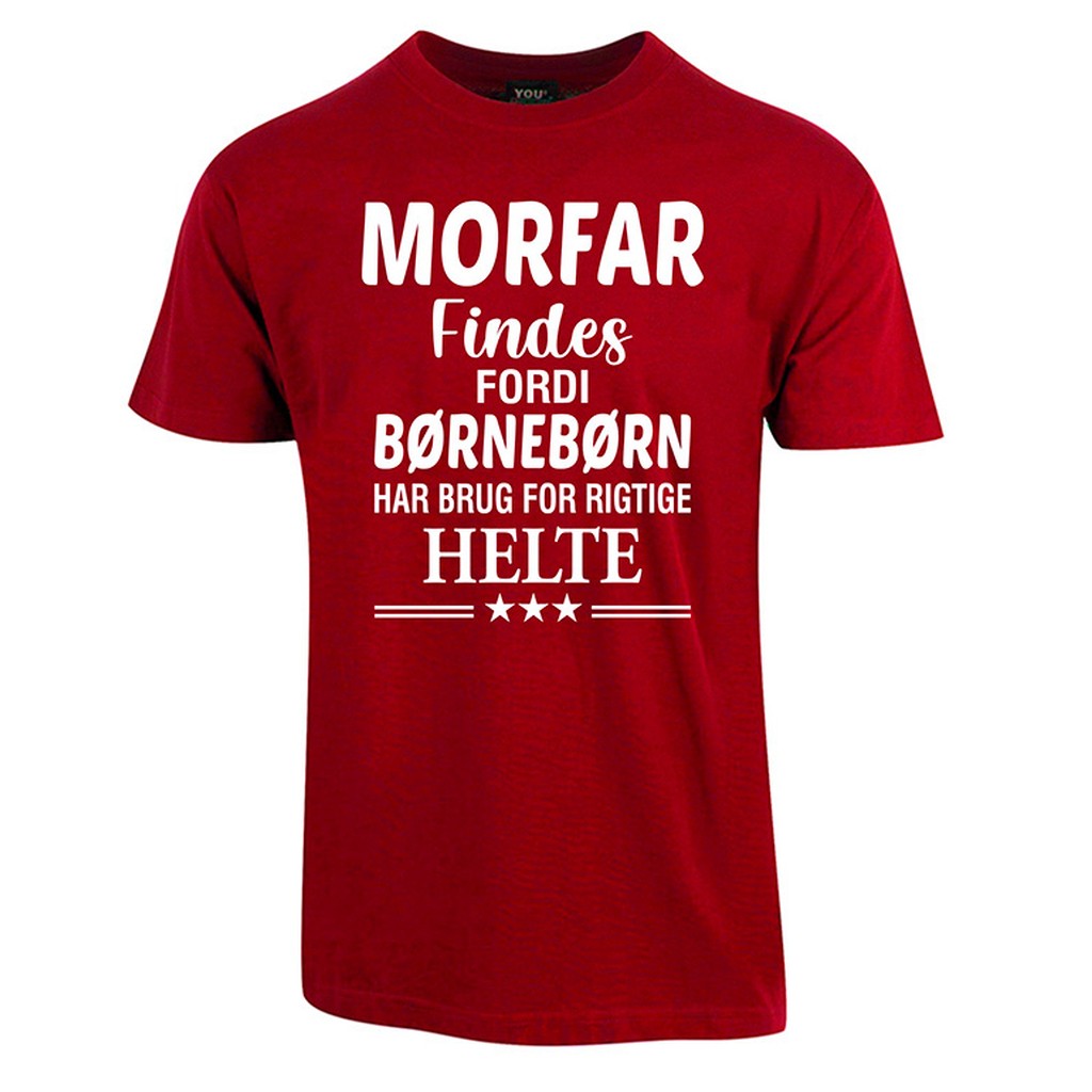 Morfar findes fars dag t-shirt - Vinrød