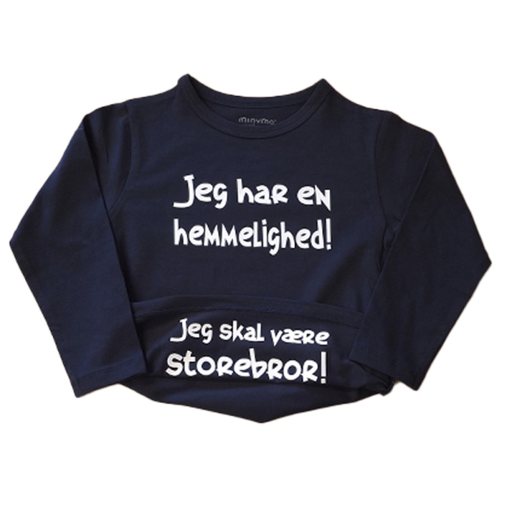 Storebror t-shirt fra Minymo - Jeg har en hemmelighed