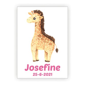 Plakat med navn - Giraf
