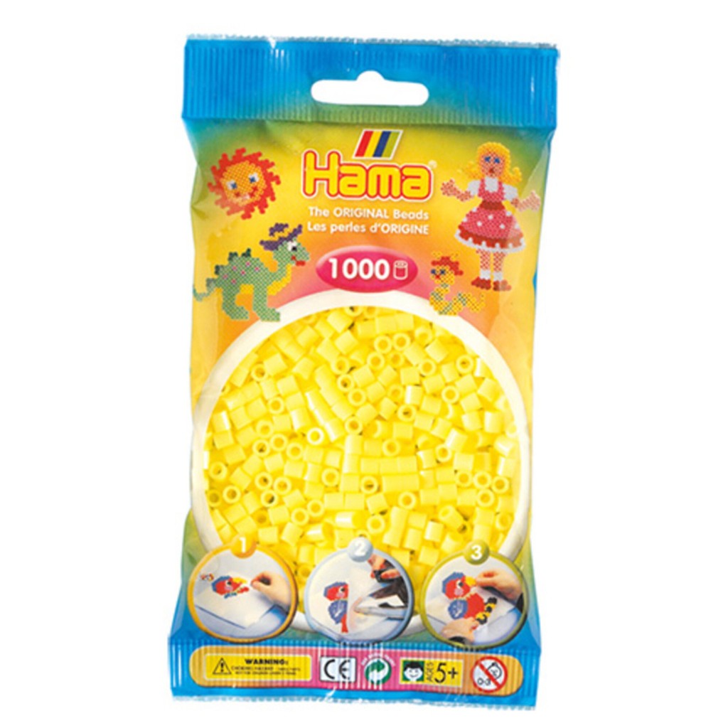 Hama perler midi 1000 stk - pastel gul-43