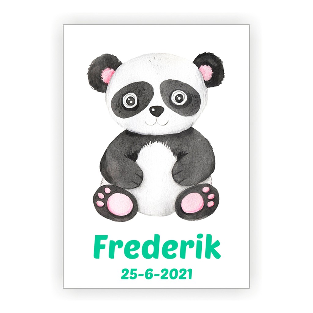 Plakat med navn - Panda