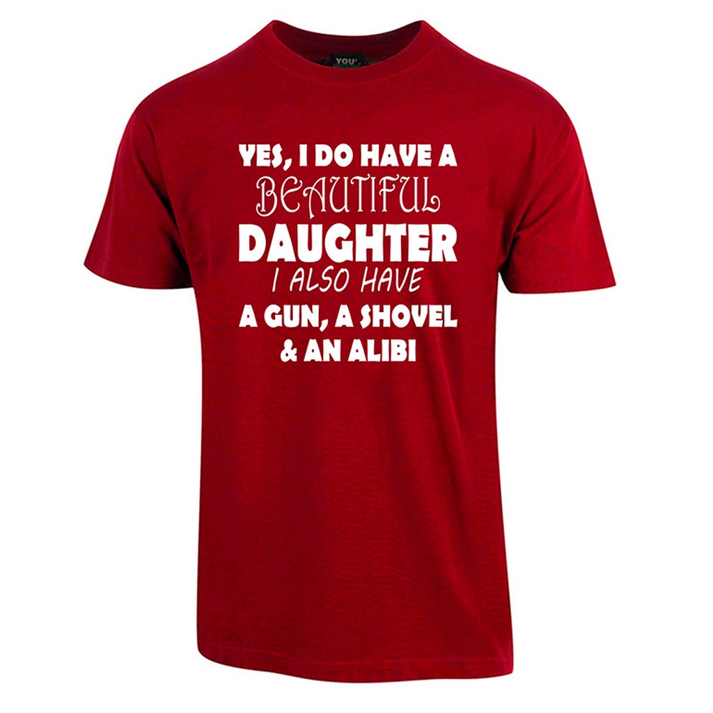 Beautiful daughter fars dag t-shirt - Vinrød