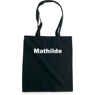 Mulepose med navn - Sort