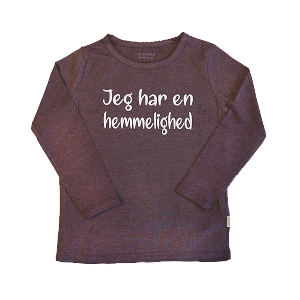 Jeg skal være storesøster bluse fra Minymo - Mørkelilla