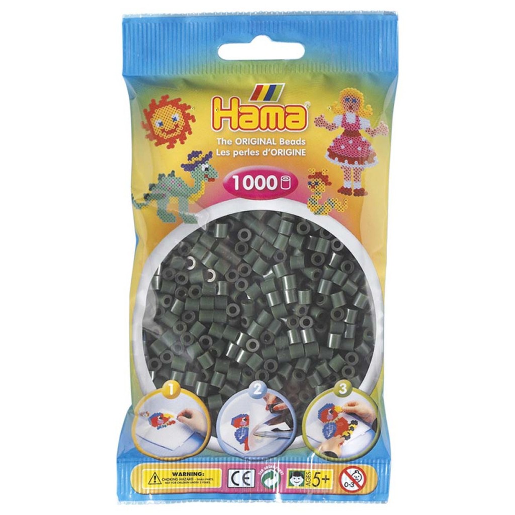 Hama perler midi 1000 stk -  Mørkegrøn - 28