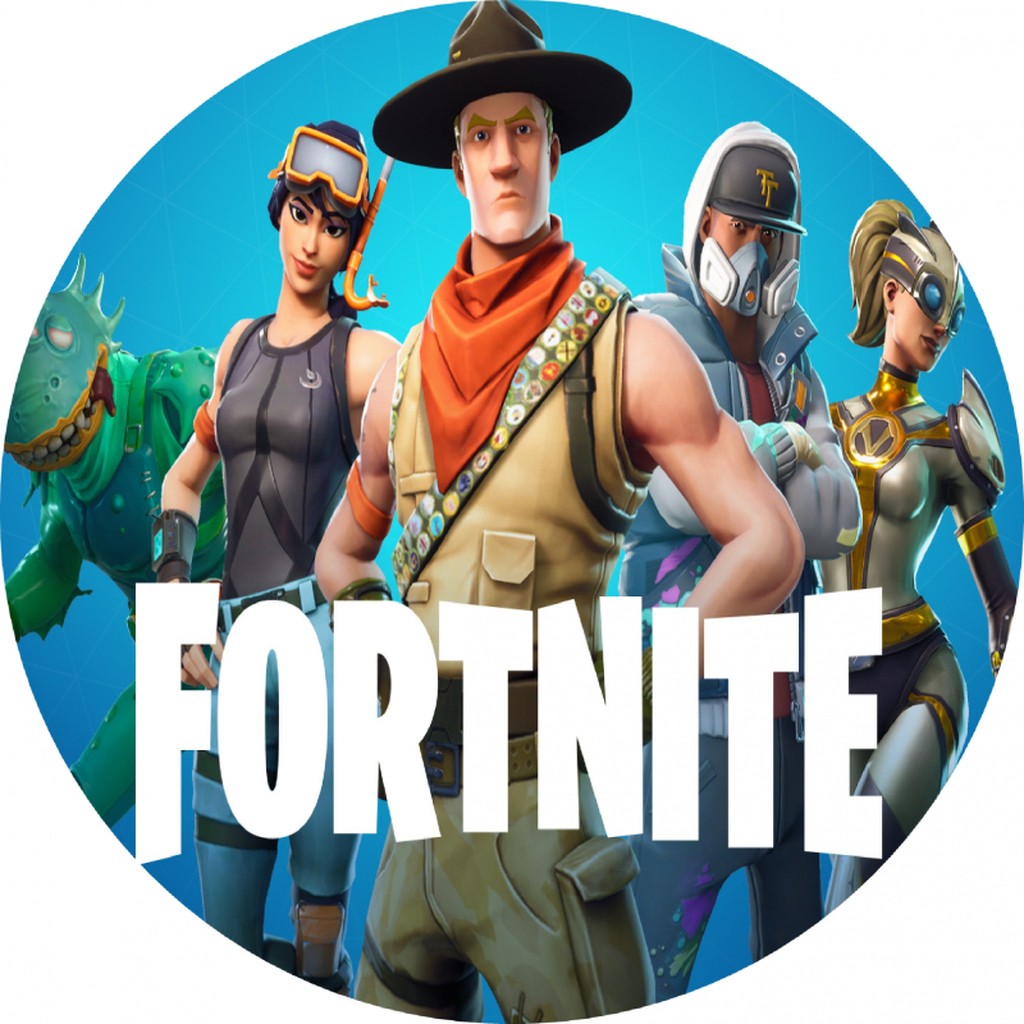 Fortnite 19 cm.  rundt kageprint / sukkerprint