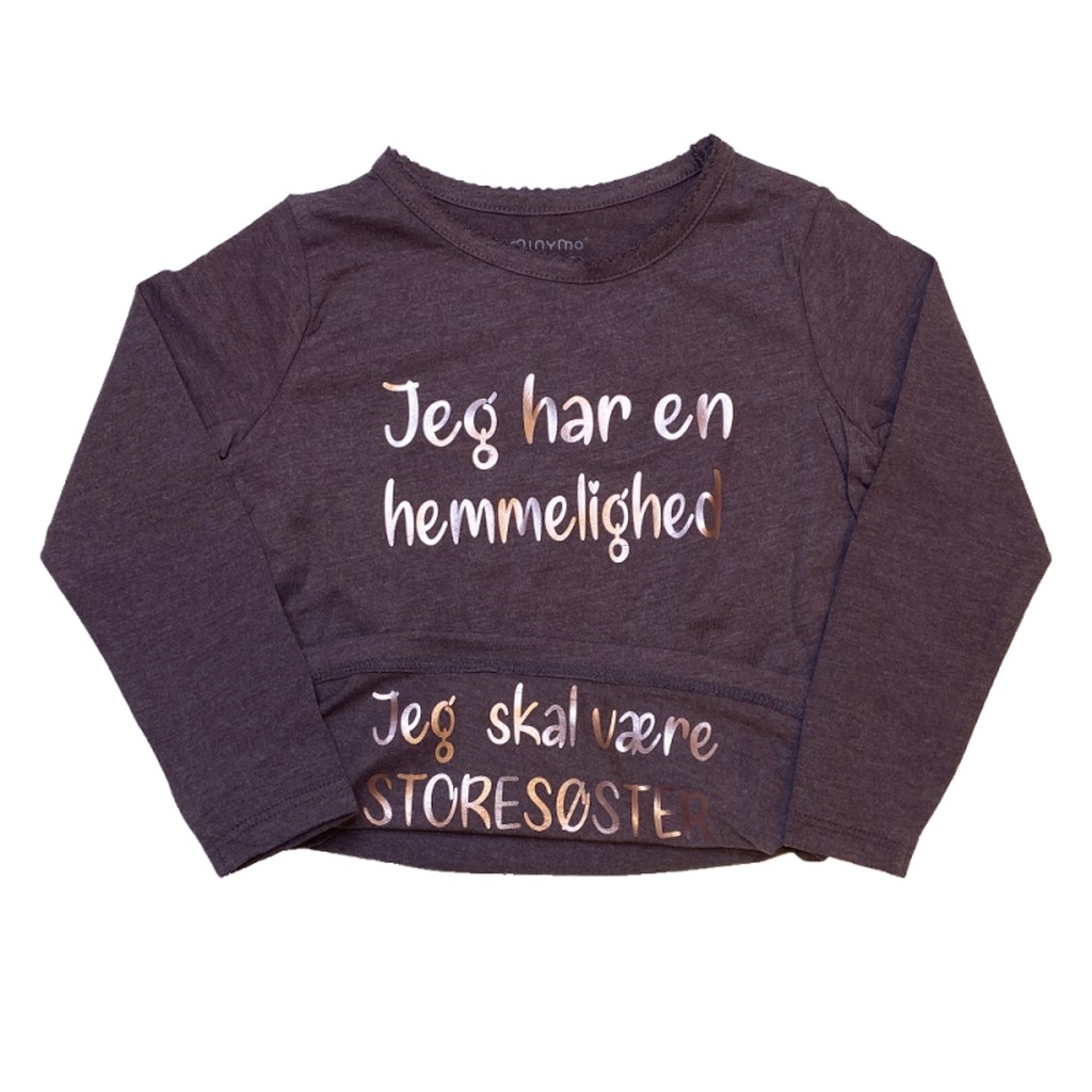 Storesøster t-shirt fra Minymo - Jeg har en hemmelighed