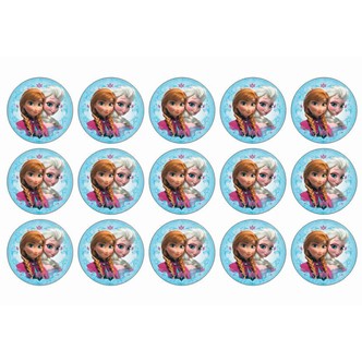 Frozen muffins sukkerprint - Anna og Elsa