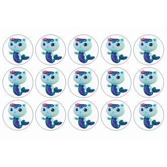Gabbys Dukkehus muffins sukkerprint - Havfrue kat
