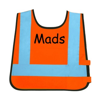 Refleksvest med navn - Orange