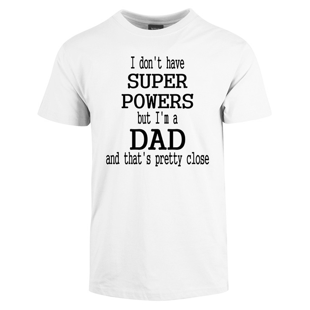 Super powers fars dag t-shirt - Hvid