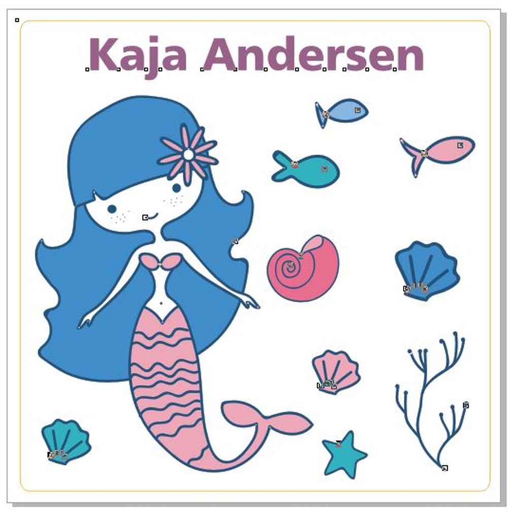 Klistermærke med navn - Havfrue