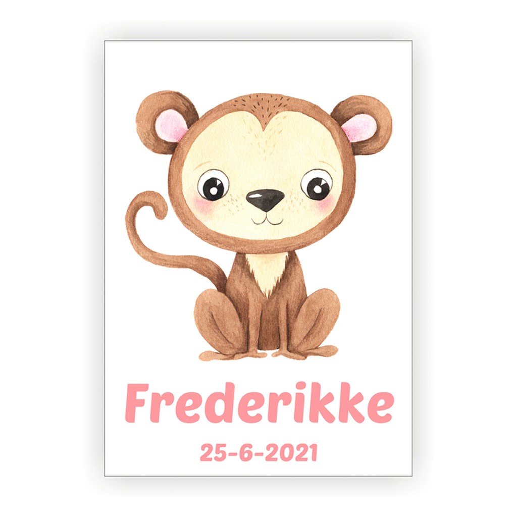 Plakat med navn - Abe
