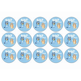 Bluey muffins sukkerprint - Bluey og Bingo