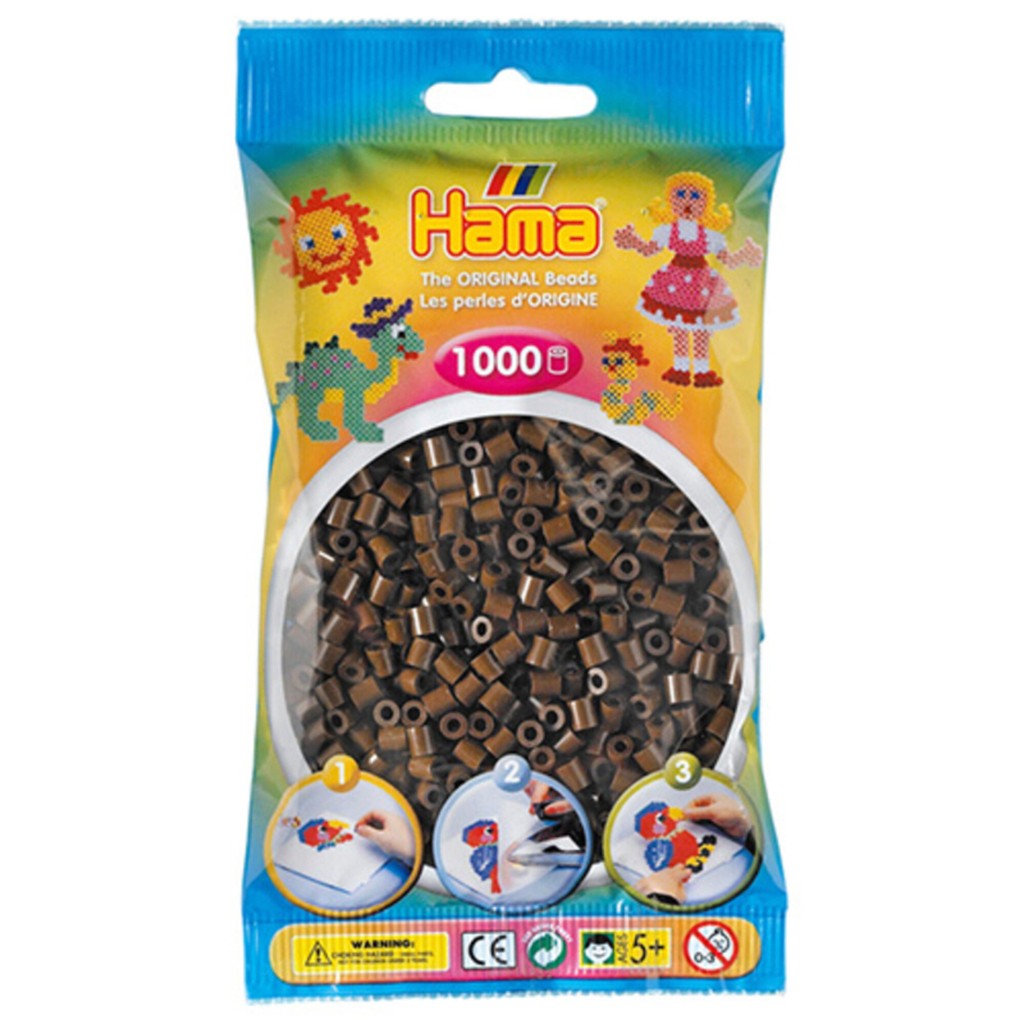 Hama perler midi 1000 stk - brun-12