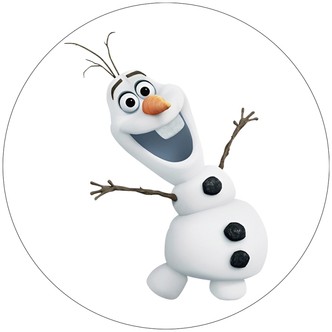Frozen rundt sukkerprint 19 cm - Olaf