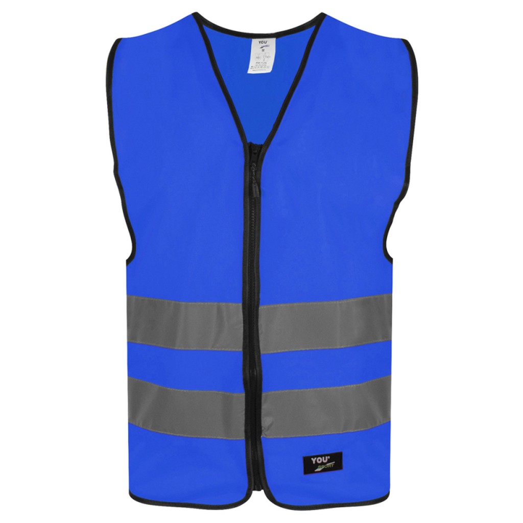 Refleksvest med lynlås til voksne - Blå
