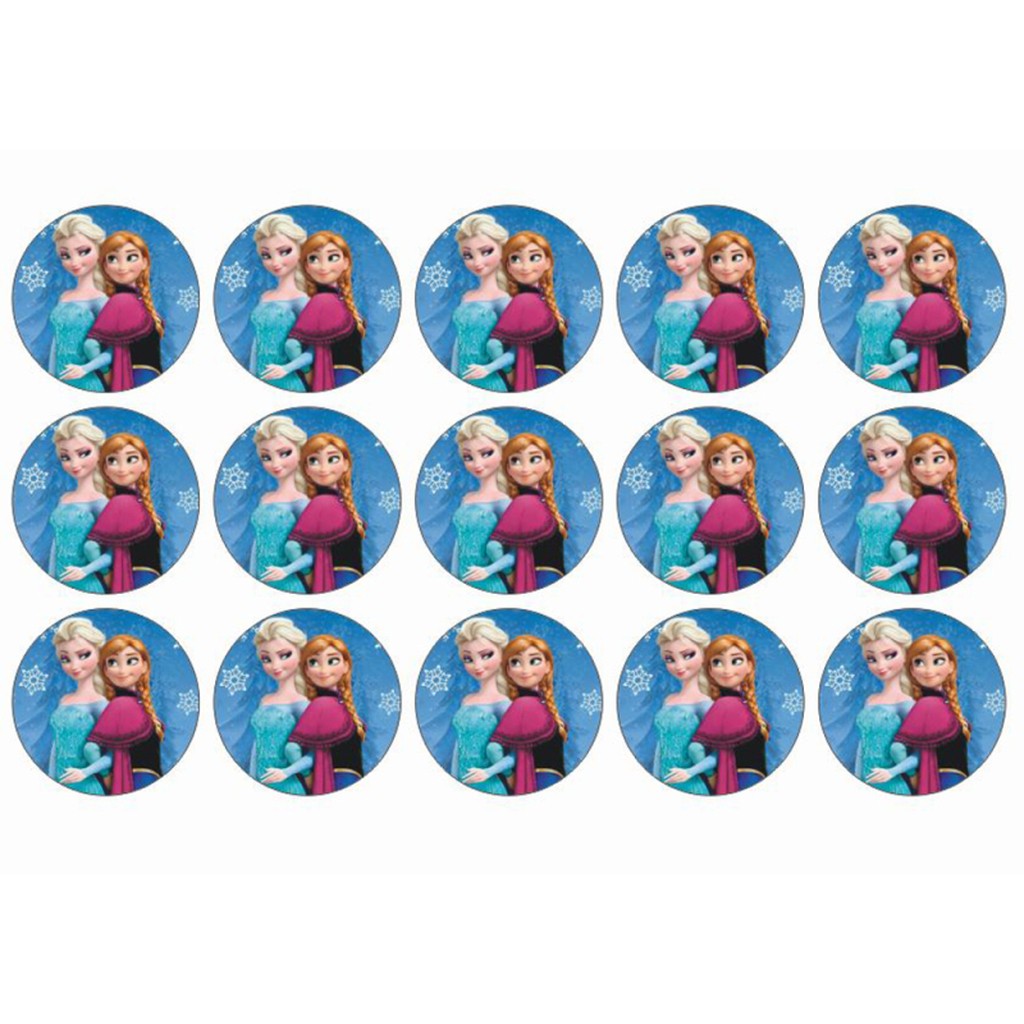 Frozen muffins sukkerprint - Anna og Elsa