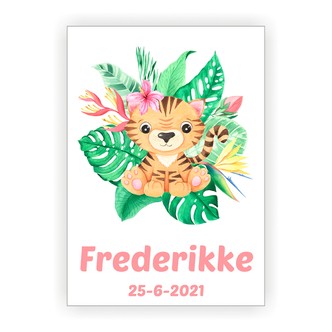 Plakat med navn - Tiger i planter
