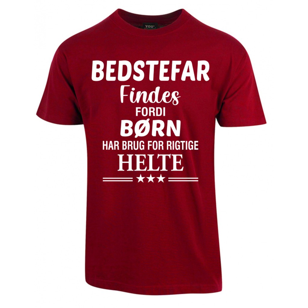 Bedstefar findes fars dag t-shirt - Vinrød
