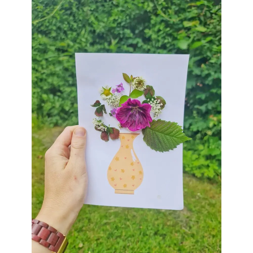 Aktivitetskort med blomster - print selv