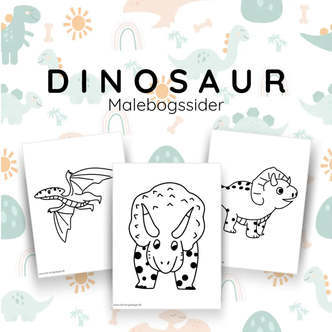 Dinosaur tegninger til farvelægning - print selv