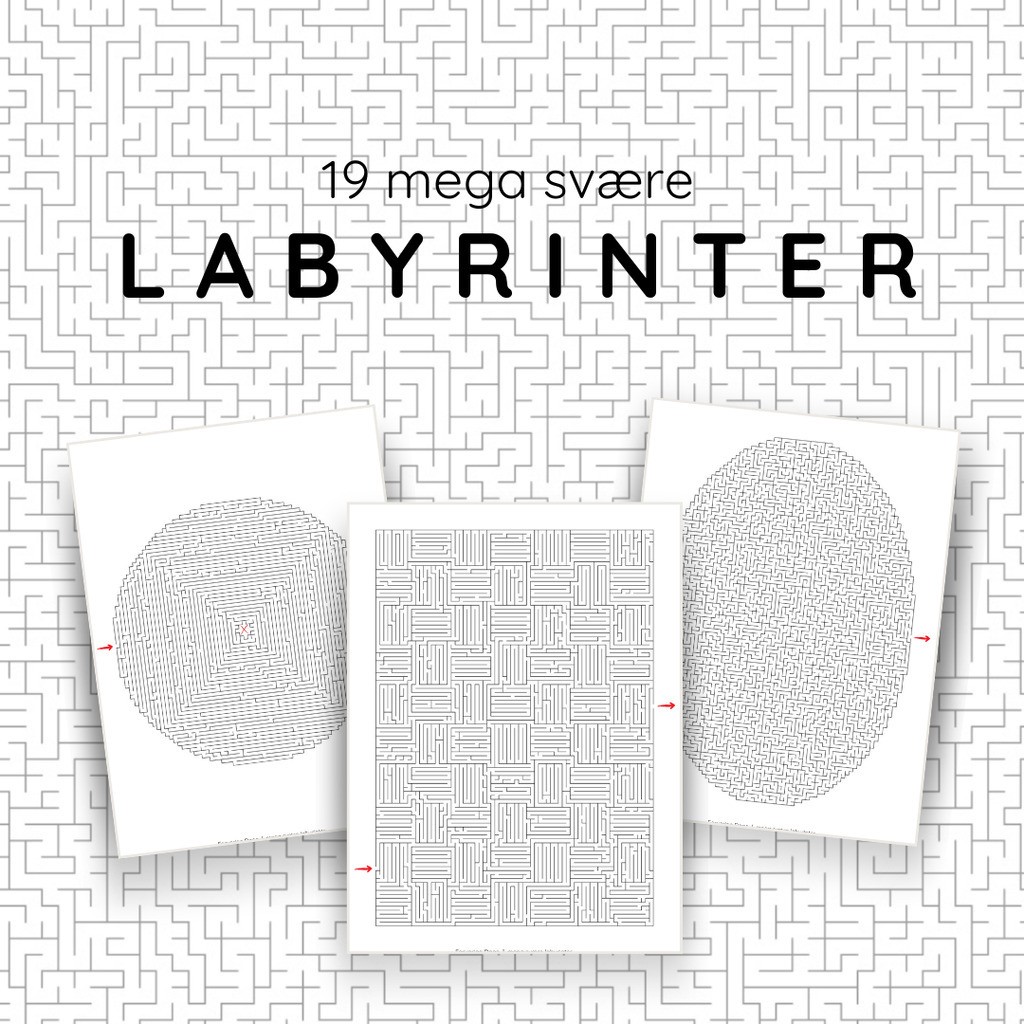 Mega svære labyrinter til print