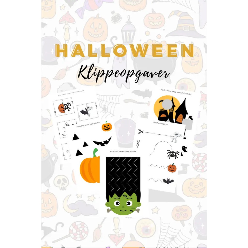 Halloween - klippeopgaver - print selv