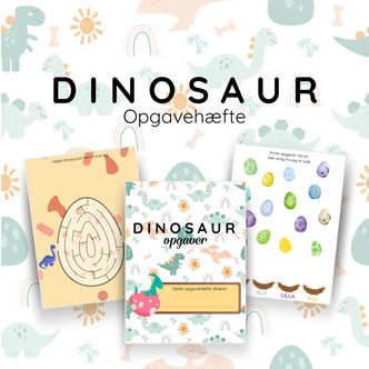 Dinosaur opgaver til børn - Print-selv