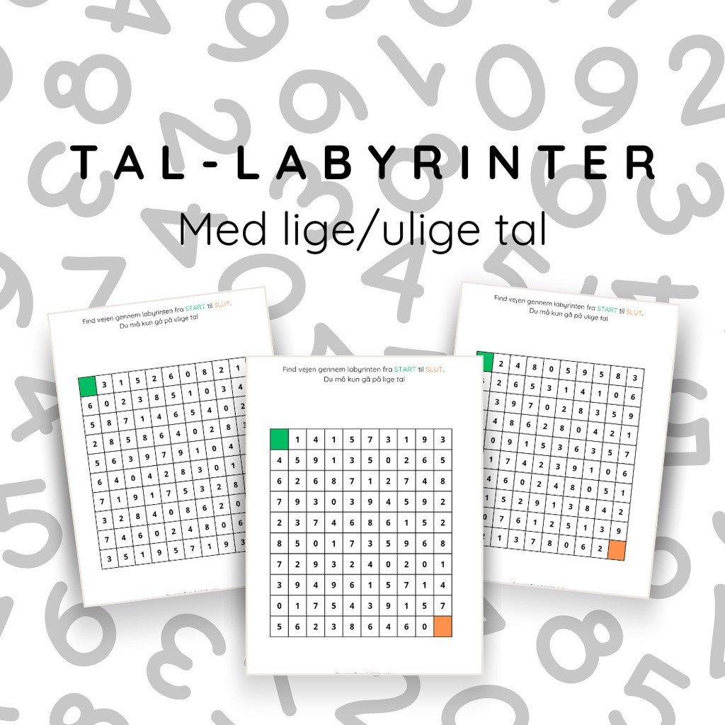 Tal-labyrinter med lige/ulige tal