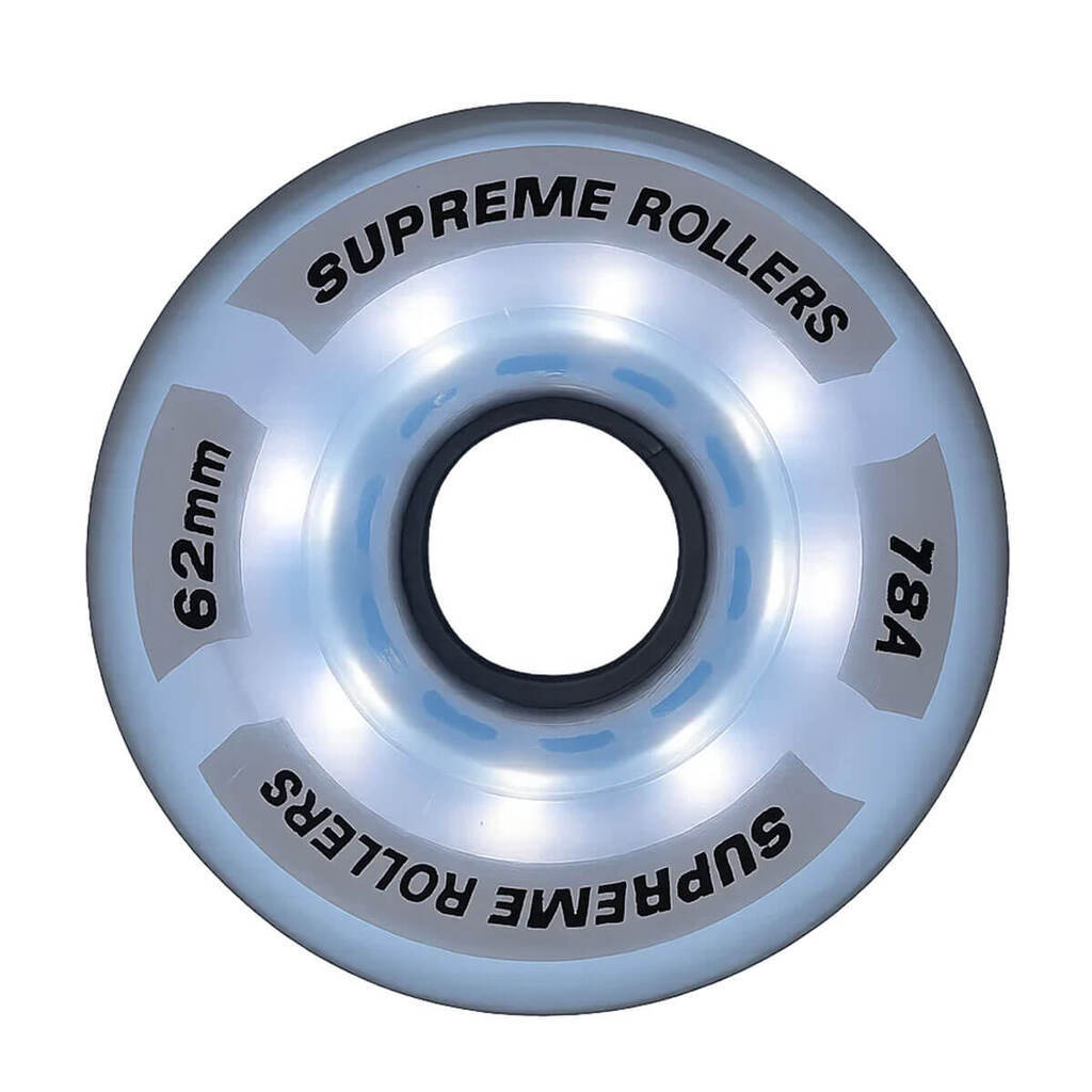 Supreme Rollers Side By Side Hjul LED-lys 62mm/78A Klar 4 Pak