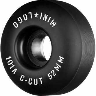 Mini Logo Skateboard Hjul C-cut 52mm 101A Sort 4-pak