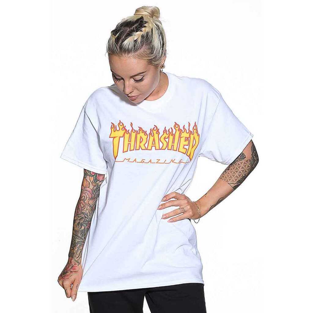 Thrasher Flame Short Sleeve T-Shirt White