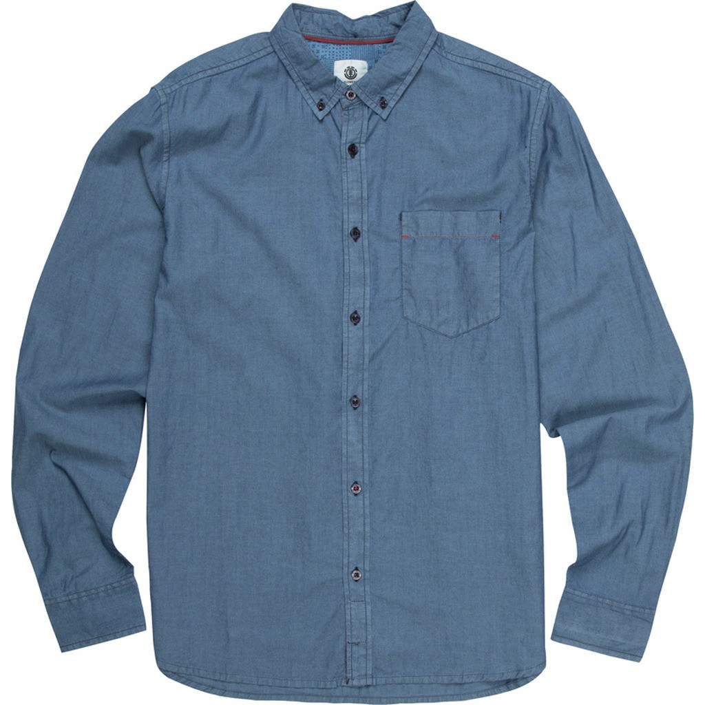 Element Cooper Long Sleeve Shirt Indigo Blue