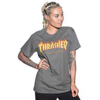 Thrasher Flame Short Sleeve T-Shirt Charcoal