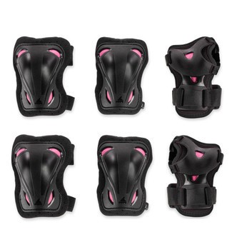 Rollerblade Skate Gear Dame 3-Pack Sort/Raspberry