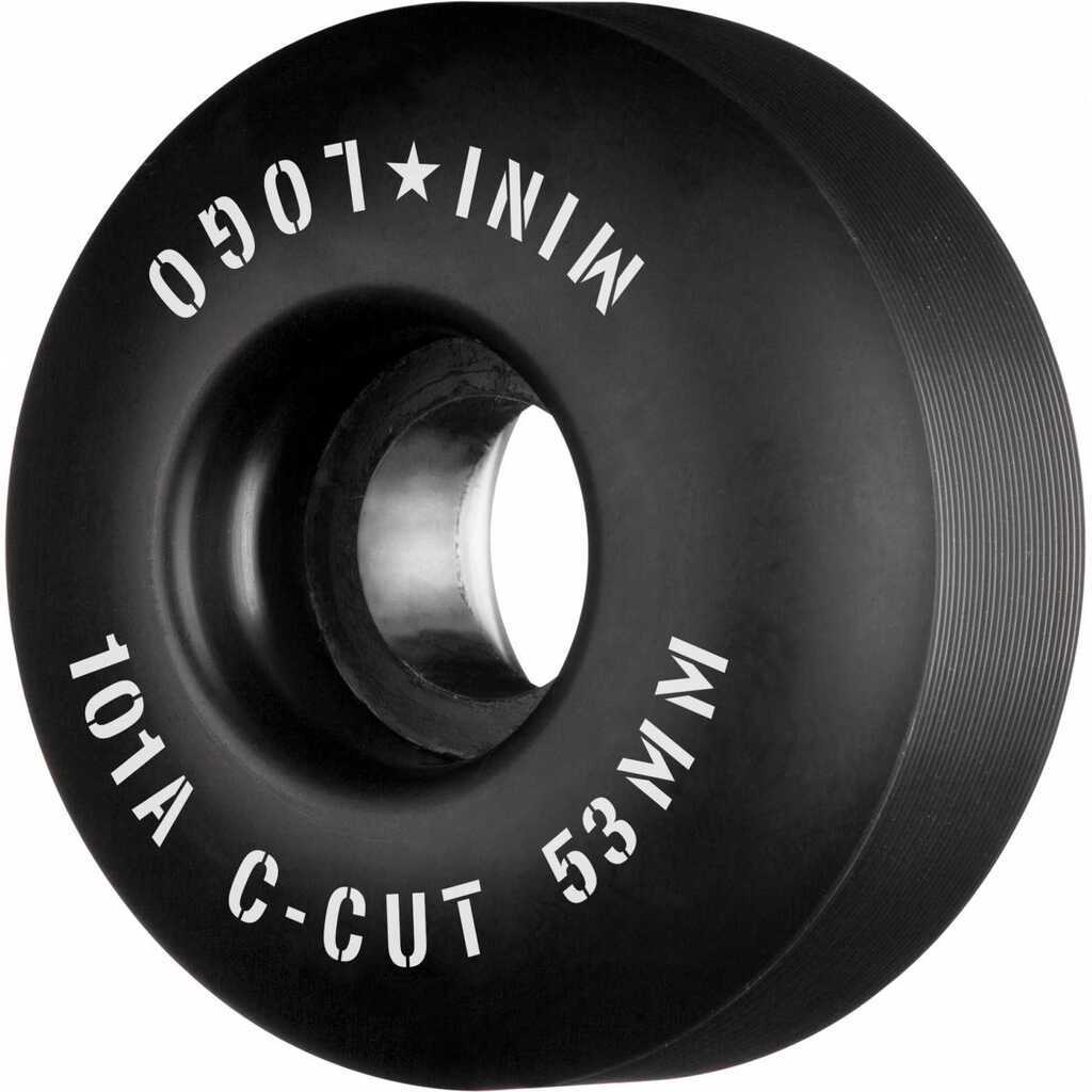 Mini Logo Skateboard Hjul C-cut 53mm 101A Sort 4-pak