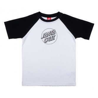 Santa cruz Youth Opus Dot Raglan T-Shirt Hvid/Sort