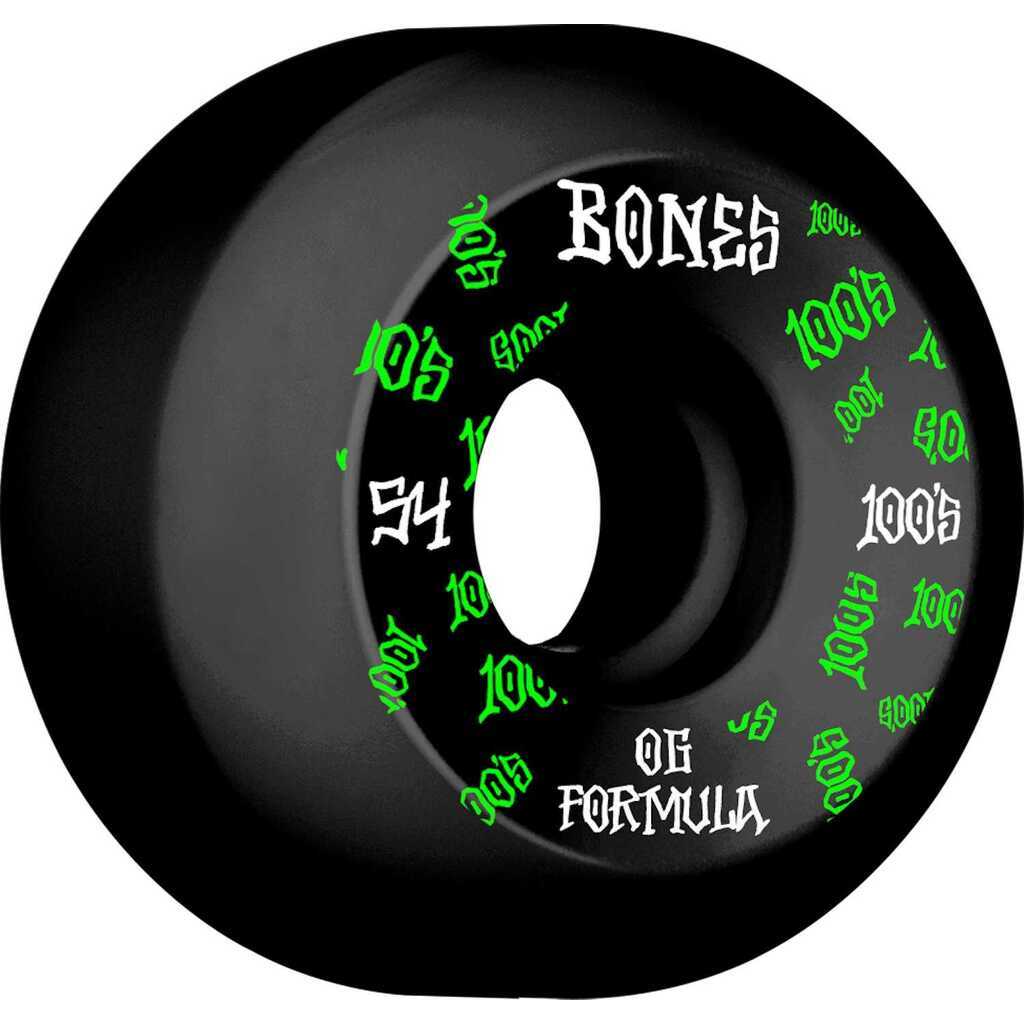 Bones Wheels Skateboard 100 54mm 100A Sort V5 Sidecut 4-pak