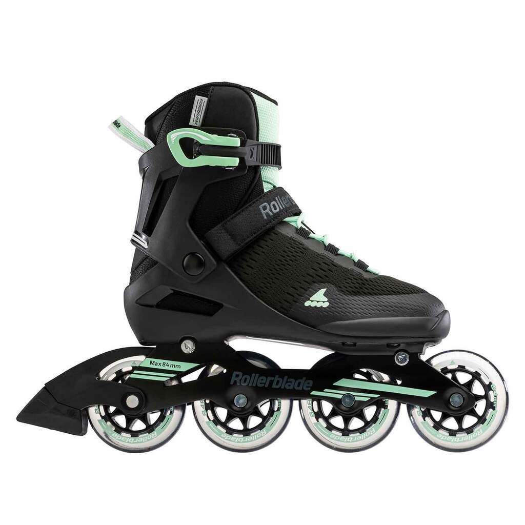 Rollerblade Spark 84  inline rulleskøjte dame sort med mintgrønne detaljer