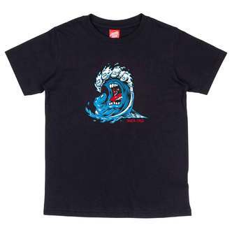 Santa Cruz Youth Screaming Wave Front T-Shirt Black