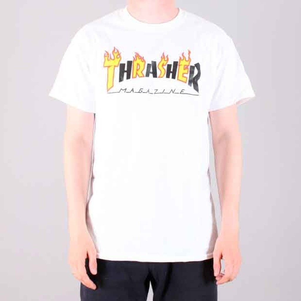 Thrasher Flame Magazine Short Sleeve T-Shirt White