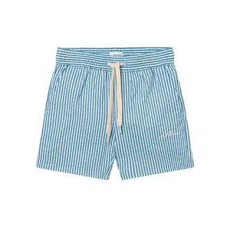Les Deux | Badeshorts Stan, blå med striber