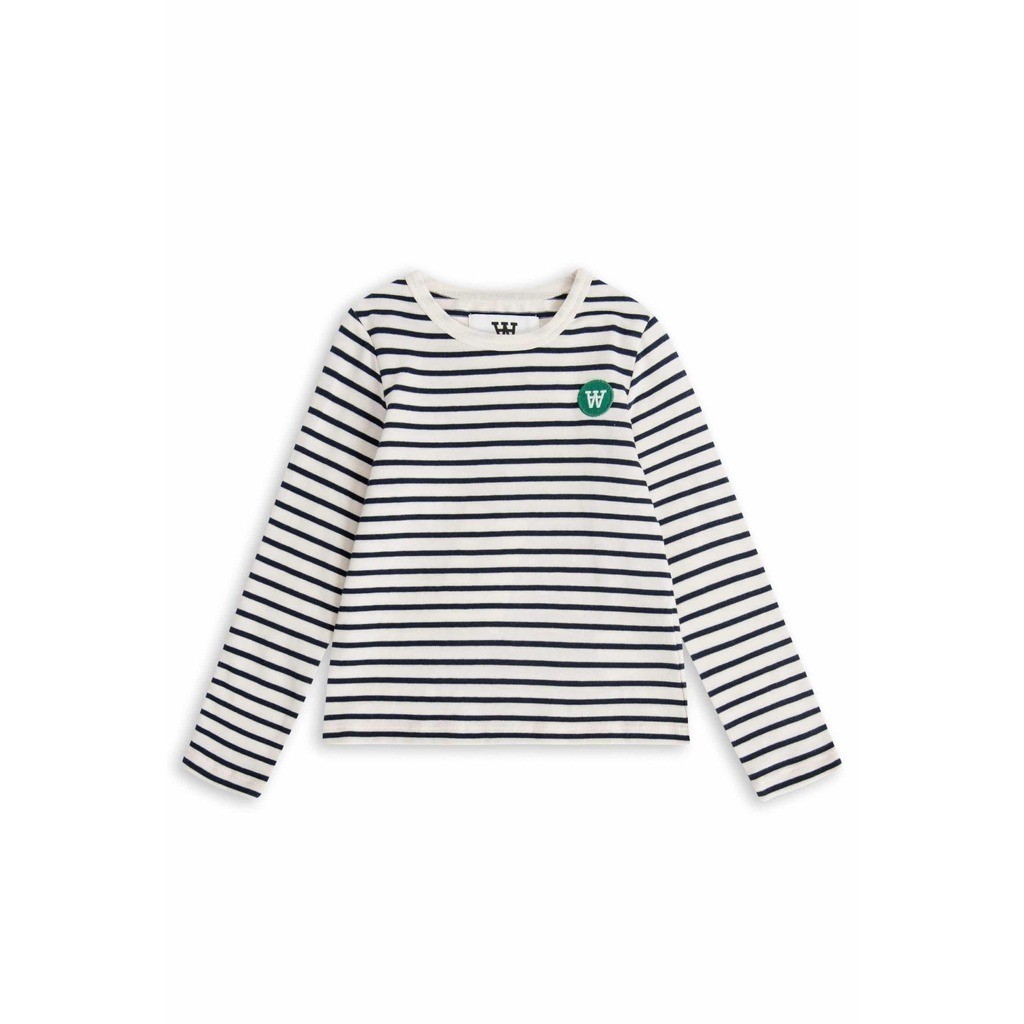 Wood Wood | langærmet børne t-shirt Kim, blå og hvid