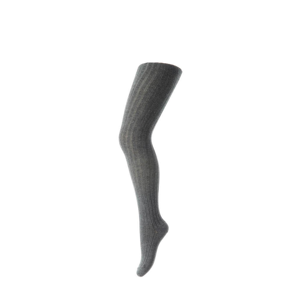 mp Denmark | Strømpebukser bomuldsrib, dark grey melange