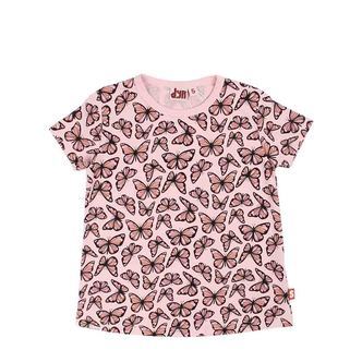 DYR | T-shirt med sommerfugle, lyserød