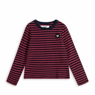 Wood Wood | Kim kids long sleeve, navy/red stripes
