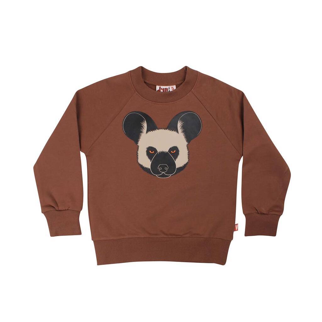 DYR  | Sweat med vildhund, brun