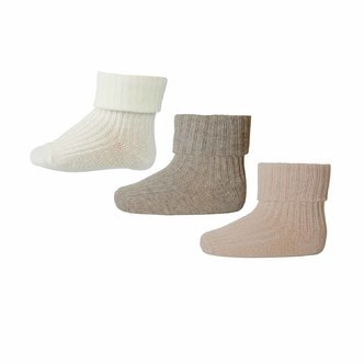 mp Denmark | Bomulds babystrømper 3 pak rosa