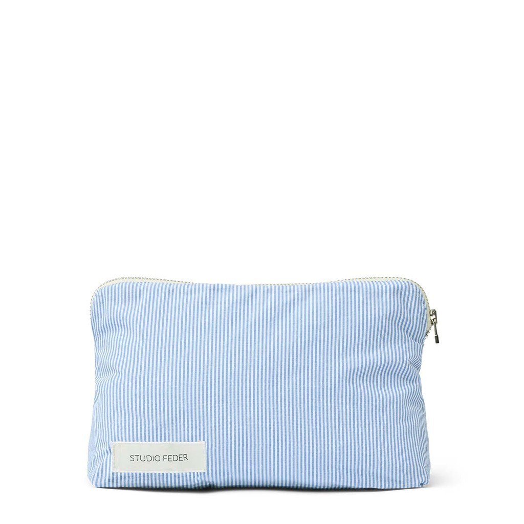 Studio Feder | Celia toilettaske mini, stribet lyseblå